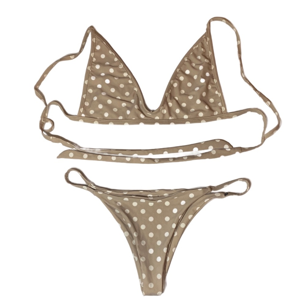 Jack’s Tan With White Polka Dots Bikini Size M